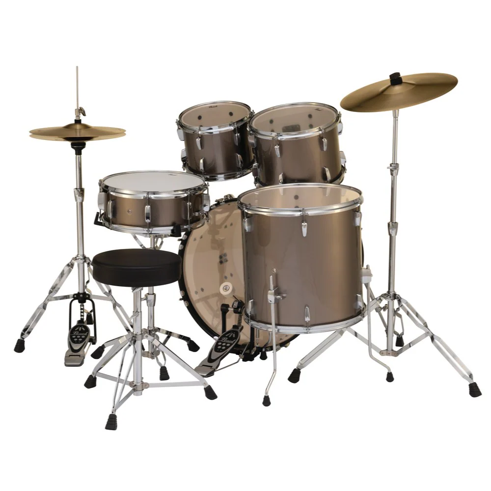 Pearl Roadshow 22/10/12/16+14S 5pc Drum Kit with Hardware and Cymbals - Bronze Metallic - Image 2