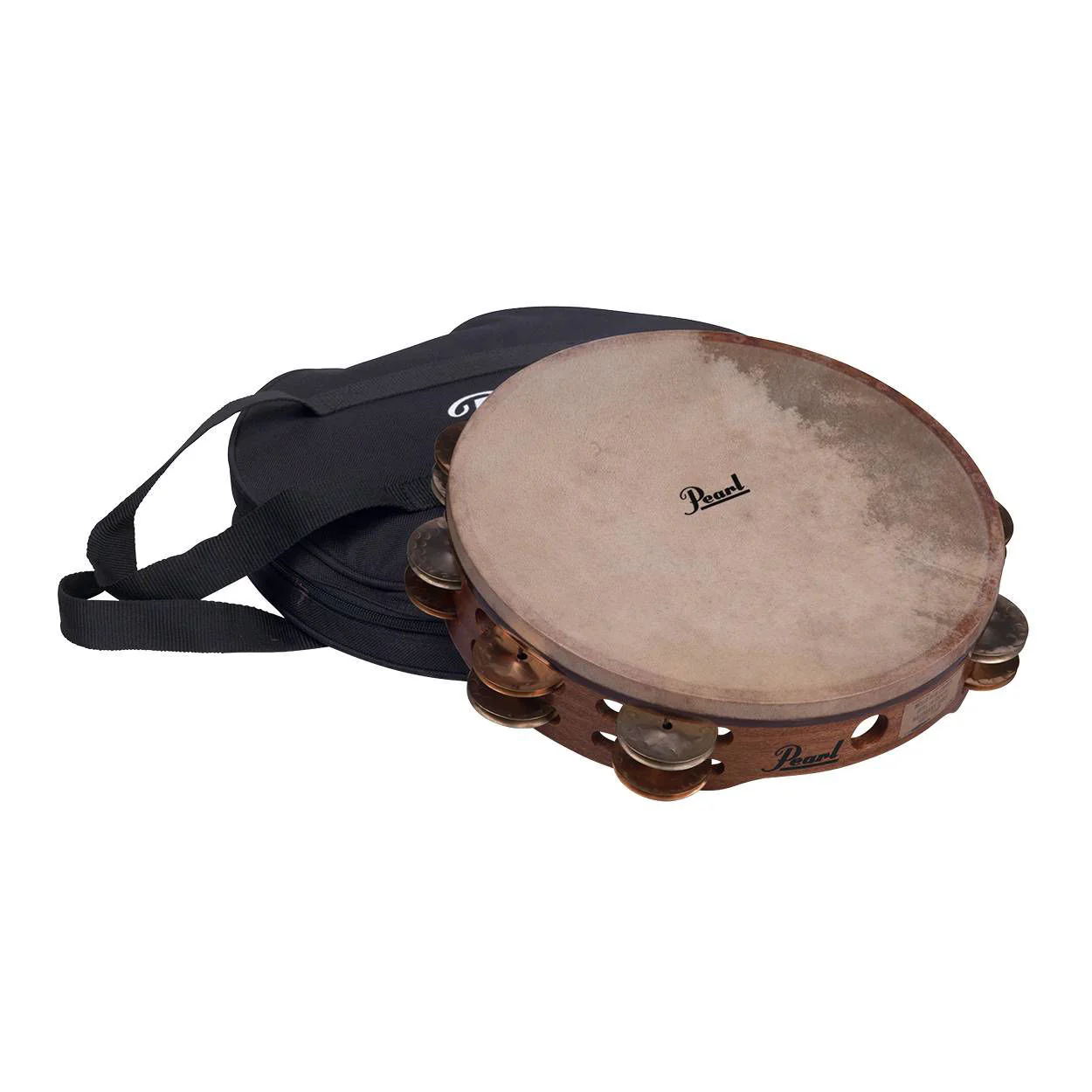 Pearl Tambourine Concert German Silver & Copper Jingles With Bag - Image 2