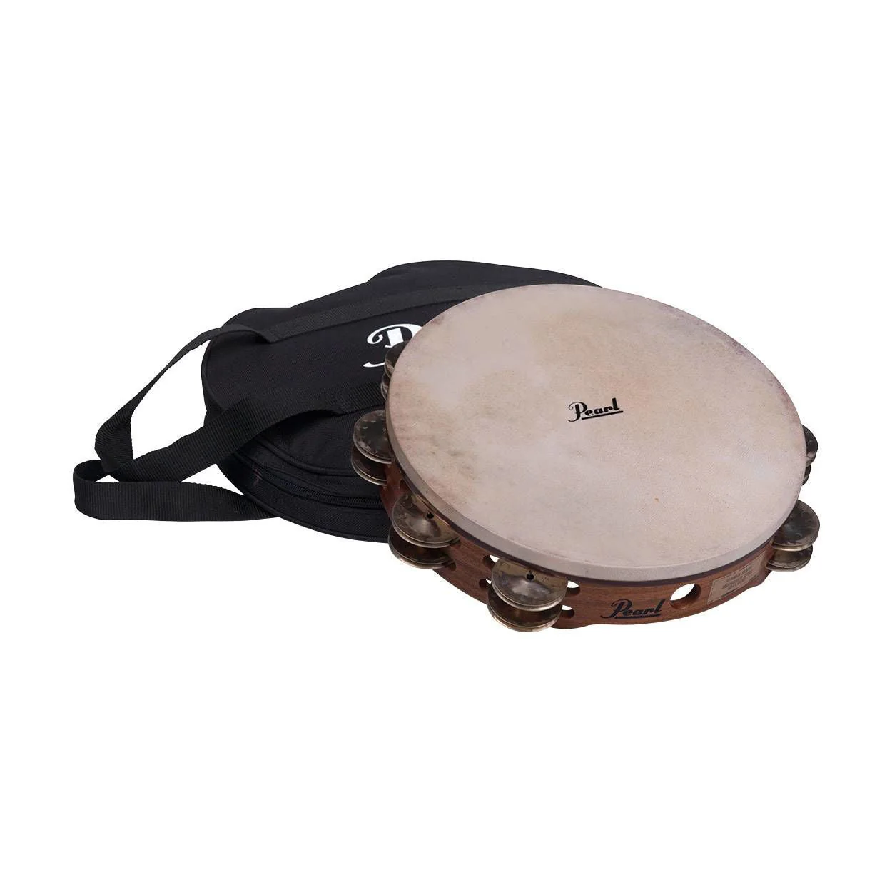 Pearl Tambourine Concert German Silver Jingles With Bag