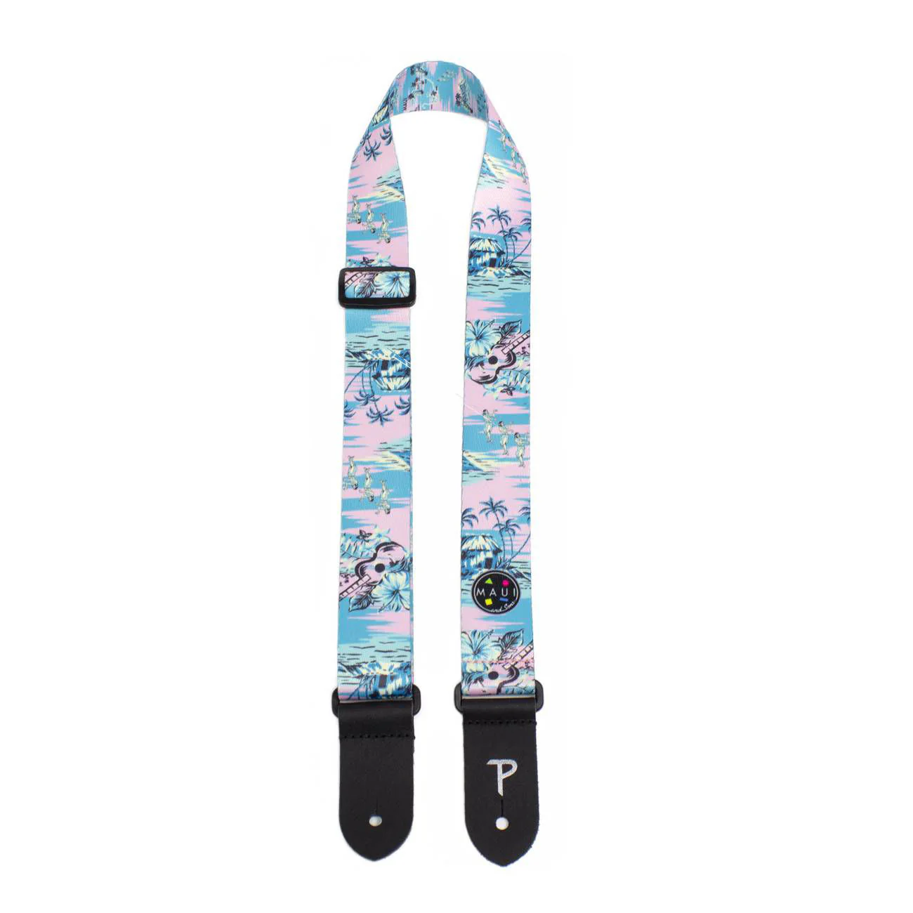 Perris 1.5 Polyester Maui & Sons 8171 Design Ukulele Strap with Leather ends - Image 2