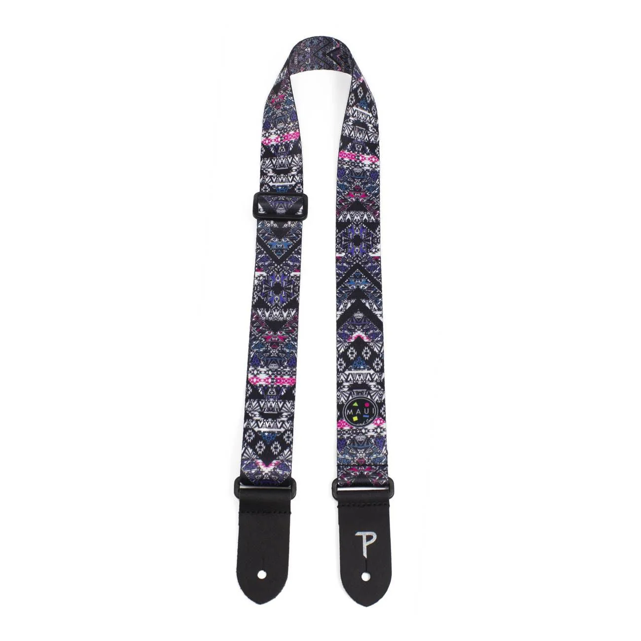 Perris 1.5 Polyester Maui & Sons 8174 Design Ukulele Strap with Leather Ends