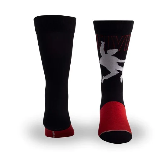 Perris Licensed Elvis 68 Comeback Large Crew Socks in Black-1 Pair - Image 4