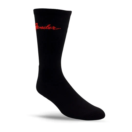 Perris Licensed Fender ClassicLarge Crew Socks in Black-3 Pair - Image 4