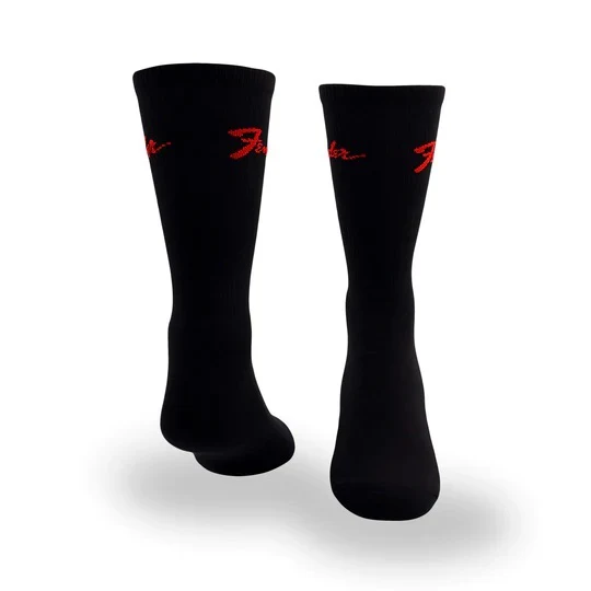 Perris Licensed Fender ClassicLarge Crew Socks in Black-3 Pair - Image 5