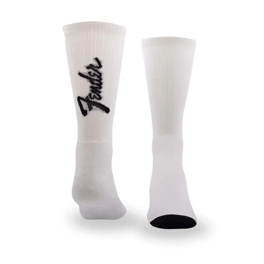 Perris Licensed Fender Exploded Logo Large Crew Socks in White-3 Pair - Image 4