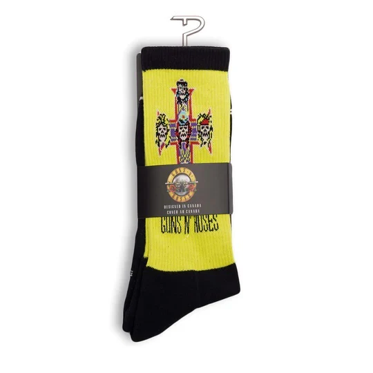 Perris Licensed GNR Appetite for Destruction Large Crew Socks in Black/Yellow -1 Pair - Image 4