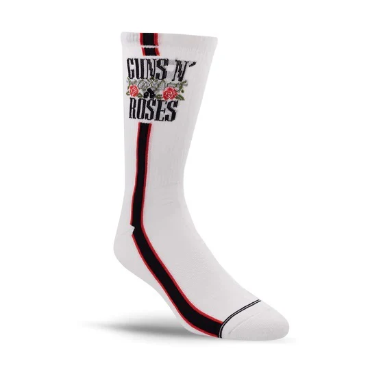 Perris Licensed GNR Side Stripe Large Crew Socks in White-1 Pair - Image 6