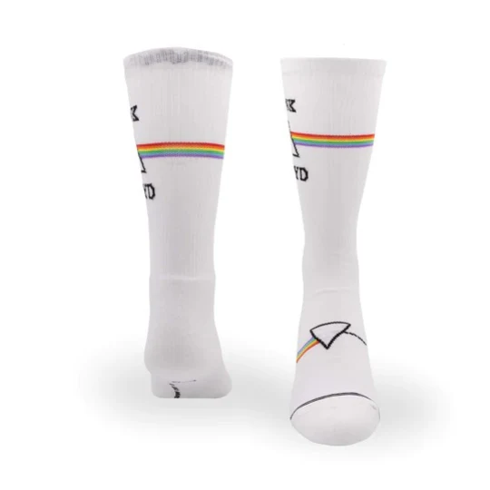 Perris Licensed Pink Floyd 'Dark Side of the moon Large Crew Socks in White - 1 Pair - Image 3