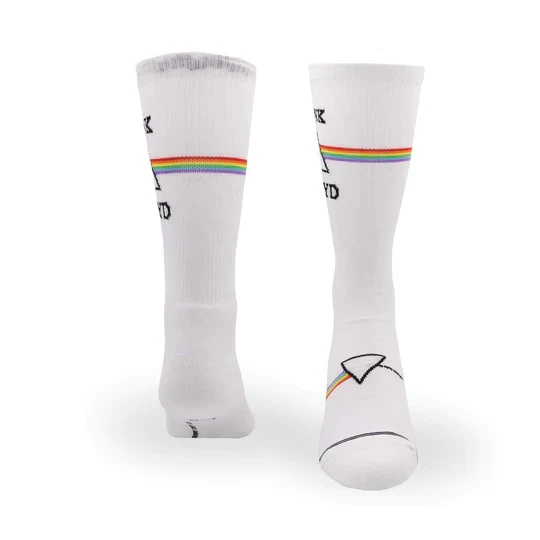Perris Licensed Pink Floyd 'Dark Side of the moon Large Crew Socks in White - 1 Pair - Image 4