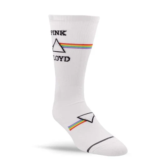 Perris Licensed Pink Floyd 'Dark Side of the moon Large Crew Socks in White - 1 Pair - Image 5