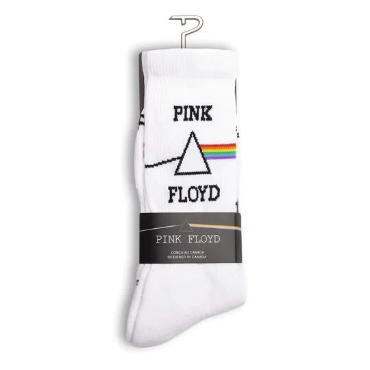Perris Licensed Pink Floyd 'Dark Side of the moon Large Crew Socks in White - 1 Pair - Image 6