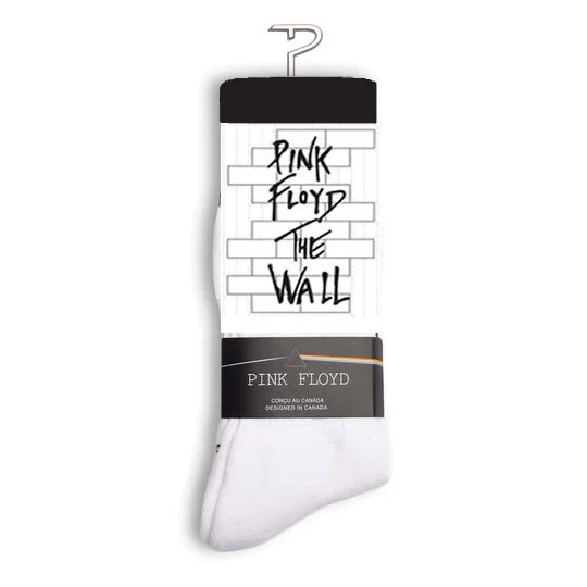 Perris Licensed Pink FloydThe Wall Large Crew Socks in White-1 Pair - Image 2