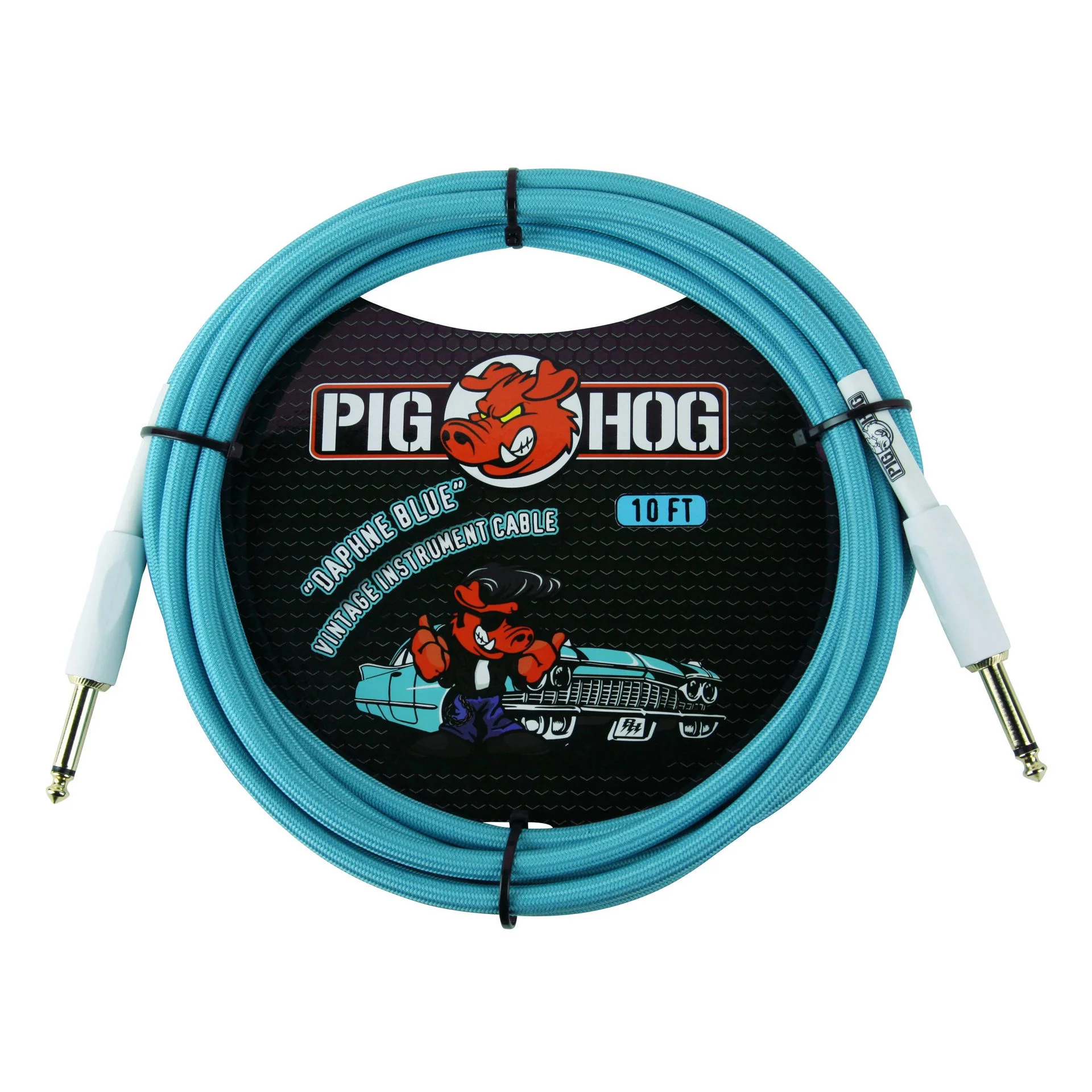 Pig Hog Instrument Cable - 10ft - Daphne Blue