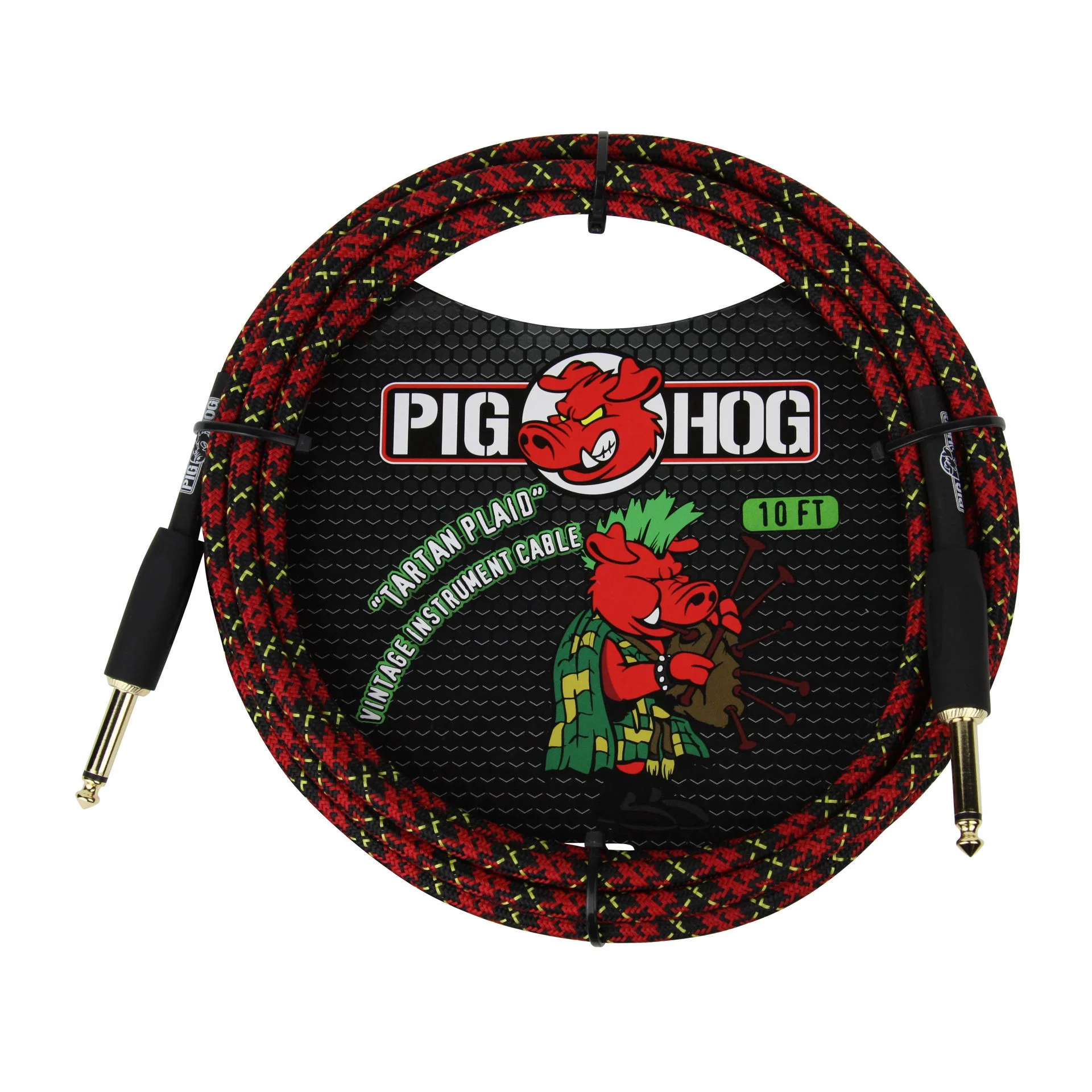 Pig Hog Instrument Cable - 10ft - Tartan Plaid - Image 2