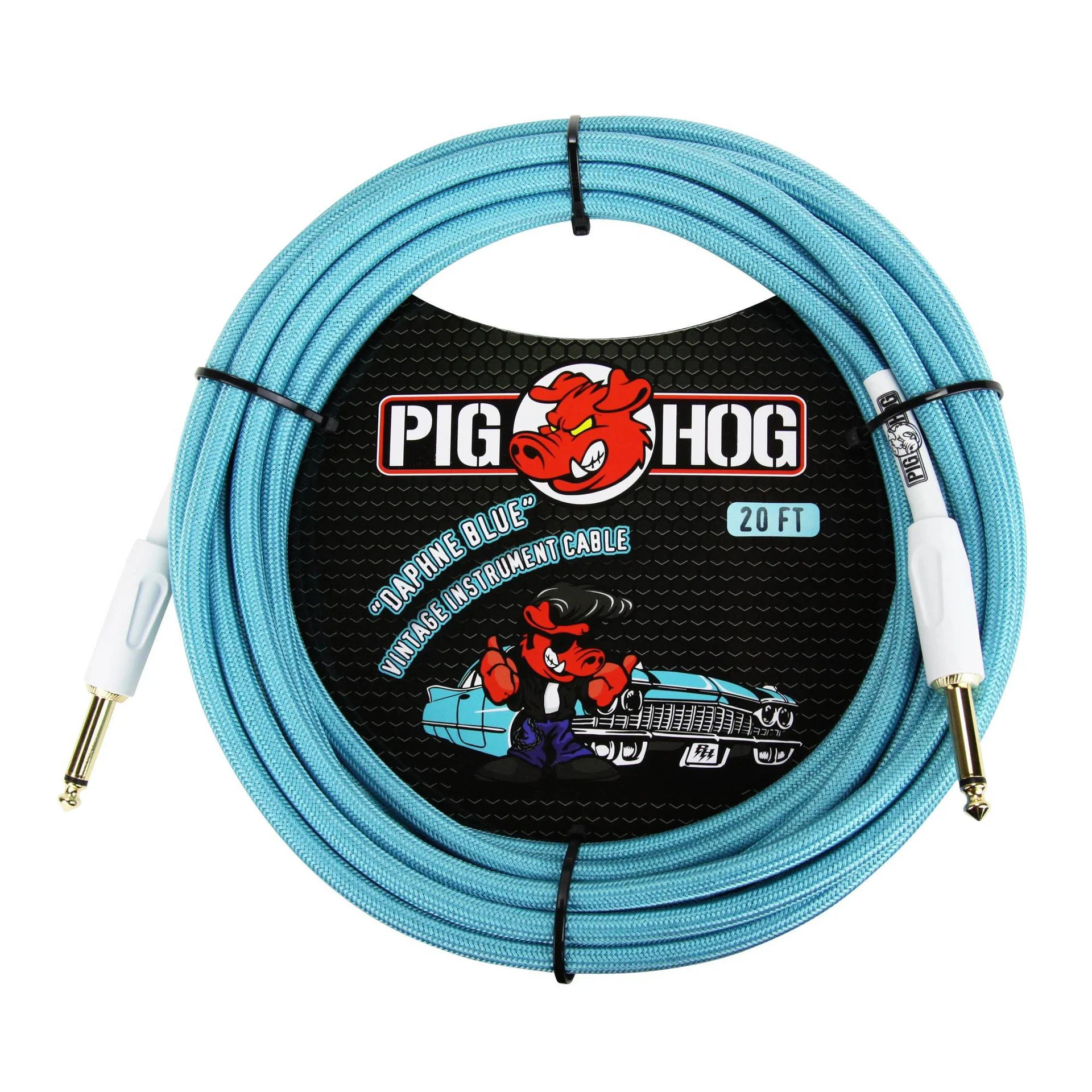 Pig Hog Instrument Cable - 20ft - Daphne Blue - Image 2