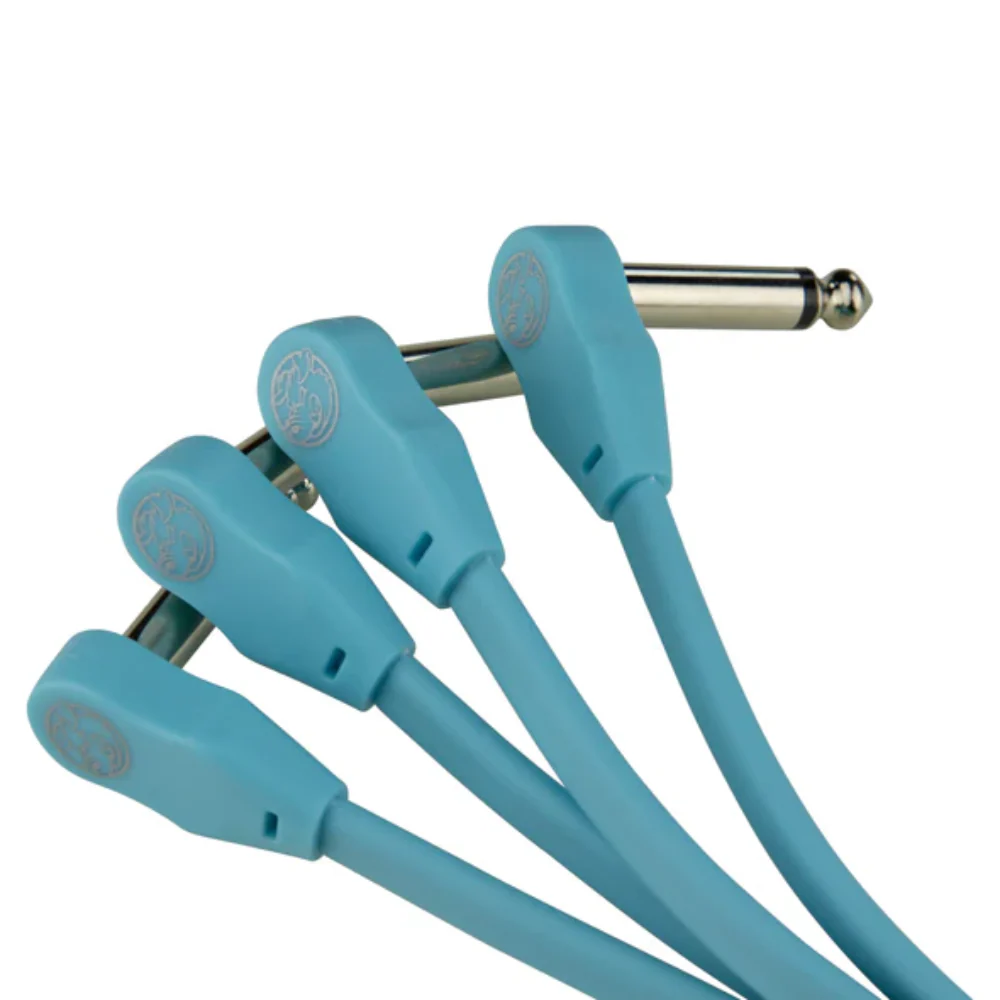 Pig Hog Lil' Pigs 6in Low Profile Patch Cables 4pk in Daphne Blue