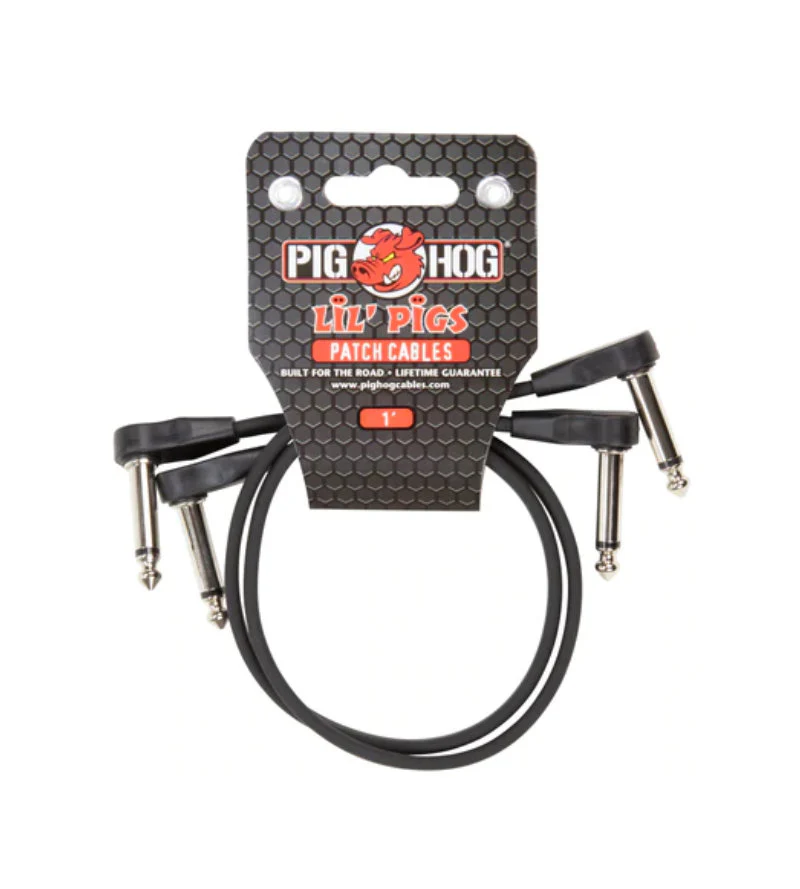 Pig Hog Lil'' Pigs Low Profile 1ft Patch Cables - 2pk