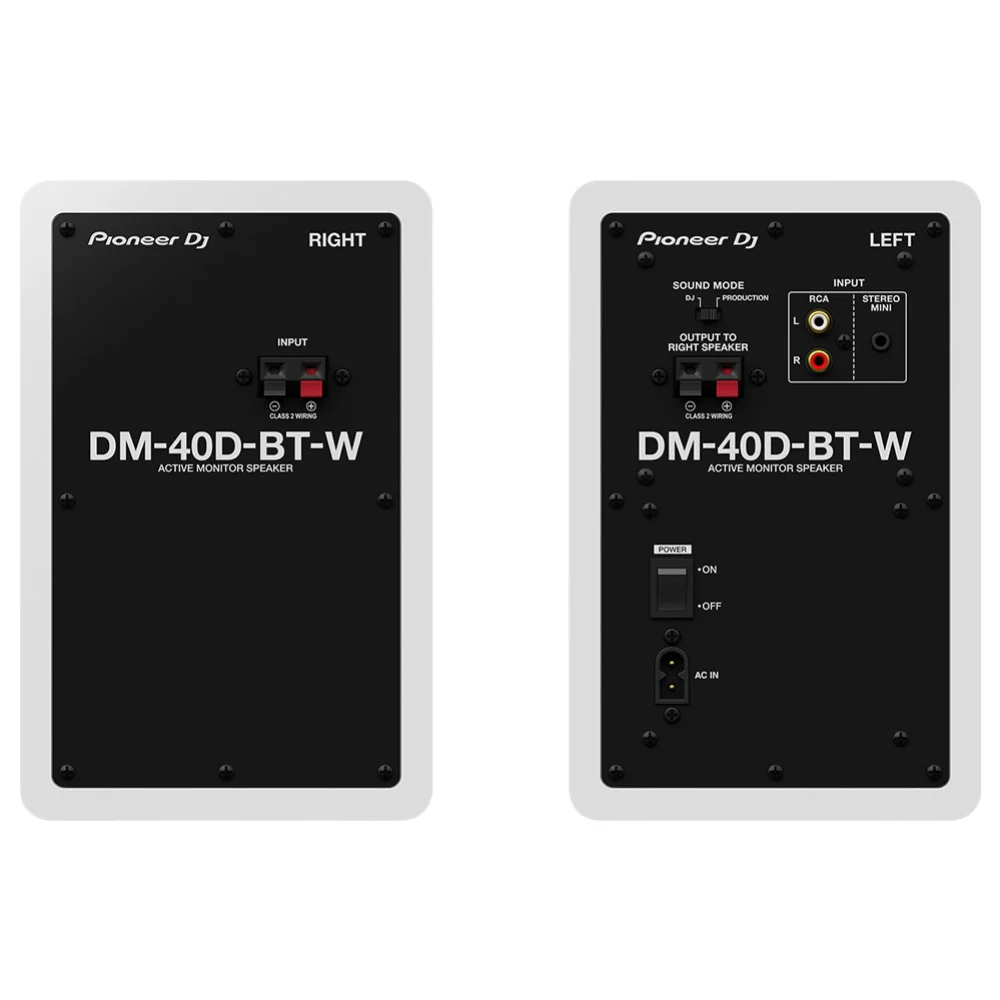 Pioneer DM-40D-BT 4 inch Studio Monitor Speakers with Bluetooth in White - Pair - Image 3
