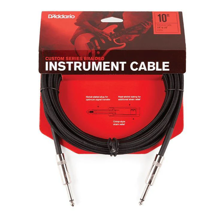 Planet Waves Braided 10ft Instrument Cable - Black - Image 5