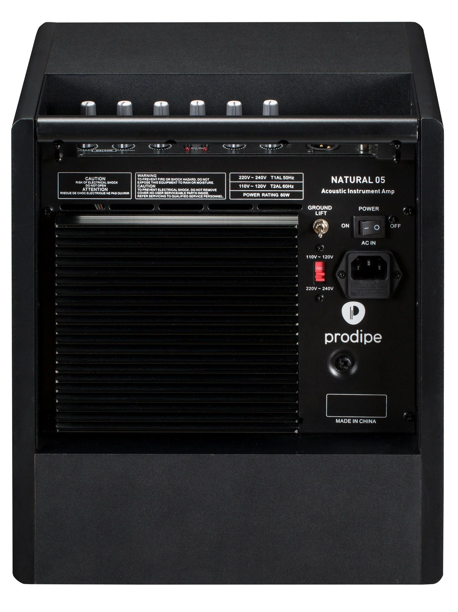 Prodipe Natural 5 Acoustic Guitar Amp with 3-Inputs & Effects in Black - Image 3