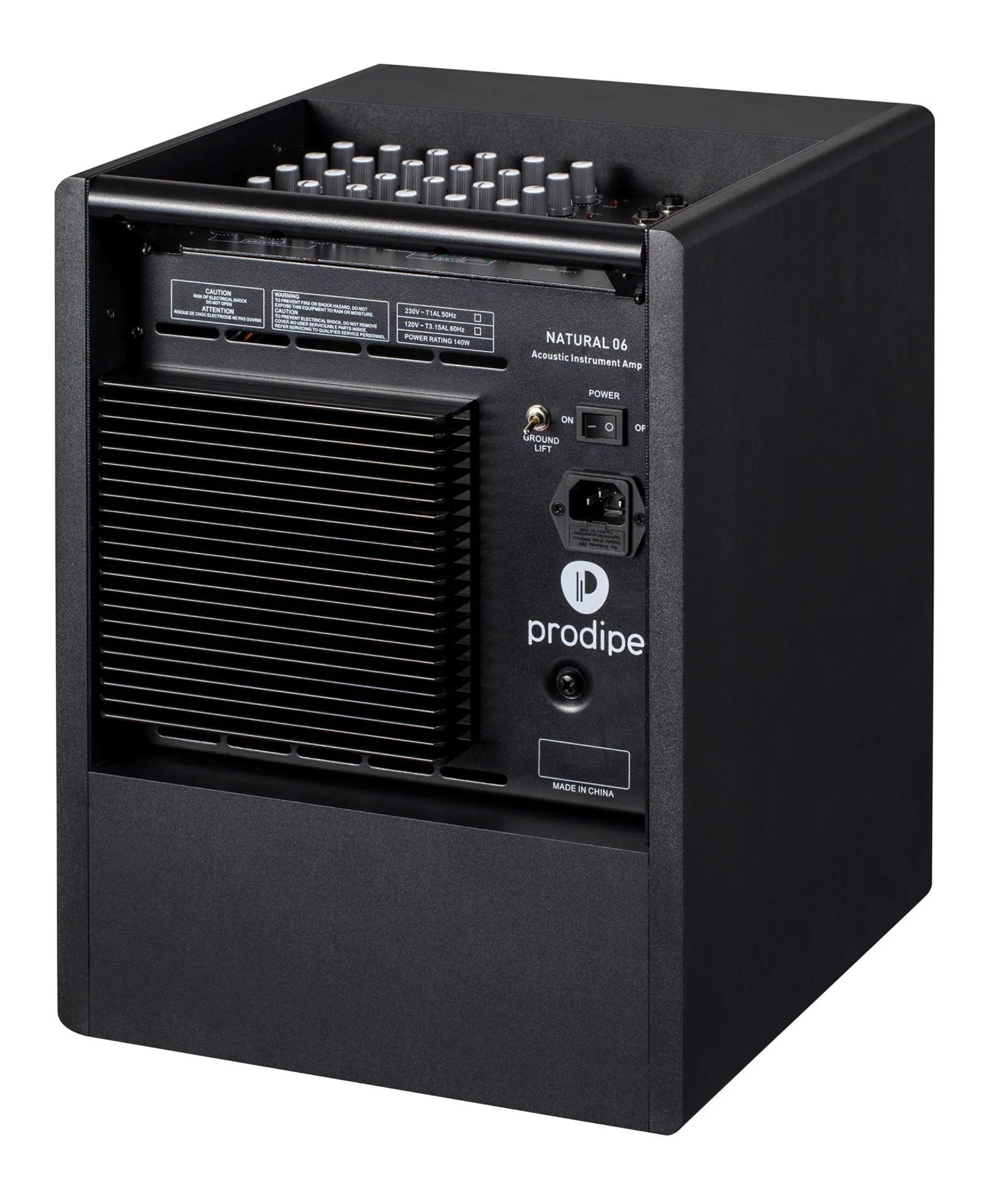 Prodipe Natural 6 Acoustic Guitar Amp with 3-Inputs & Effects in Black - Image 2