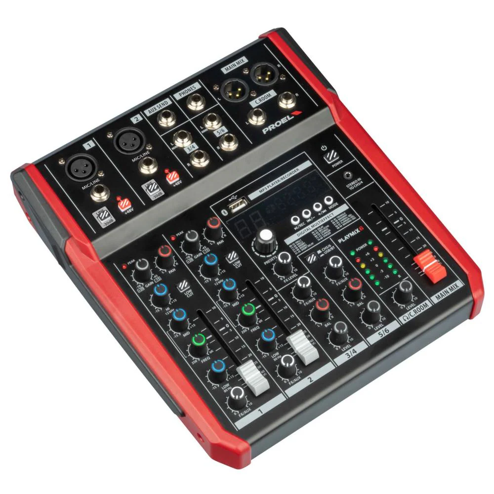 Proel PLAYMIX6 Compact 6-channel mixer with DSP and USB/BT interface - Image 2