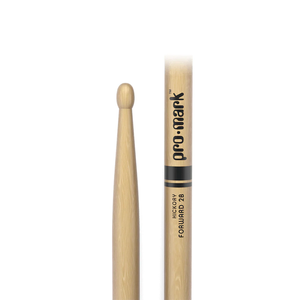 Promark Forward 2B Lacquered Hickory Wood Tip Drumsticks - 4 Pack - Image 3
