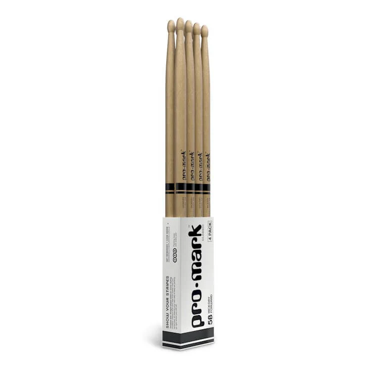 ProMark Forward 5B Lacquered Hickory Wood Tip Drumsticks - 4 Pack - Image 5