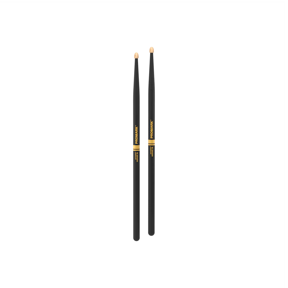 Promark Rebound 2B ActiveGrip Drumsticks - Hickory Acorn Tip Black - Image 3