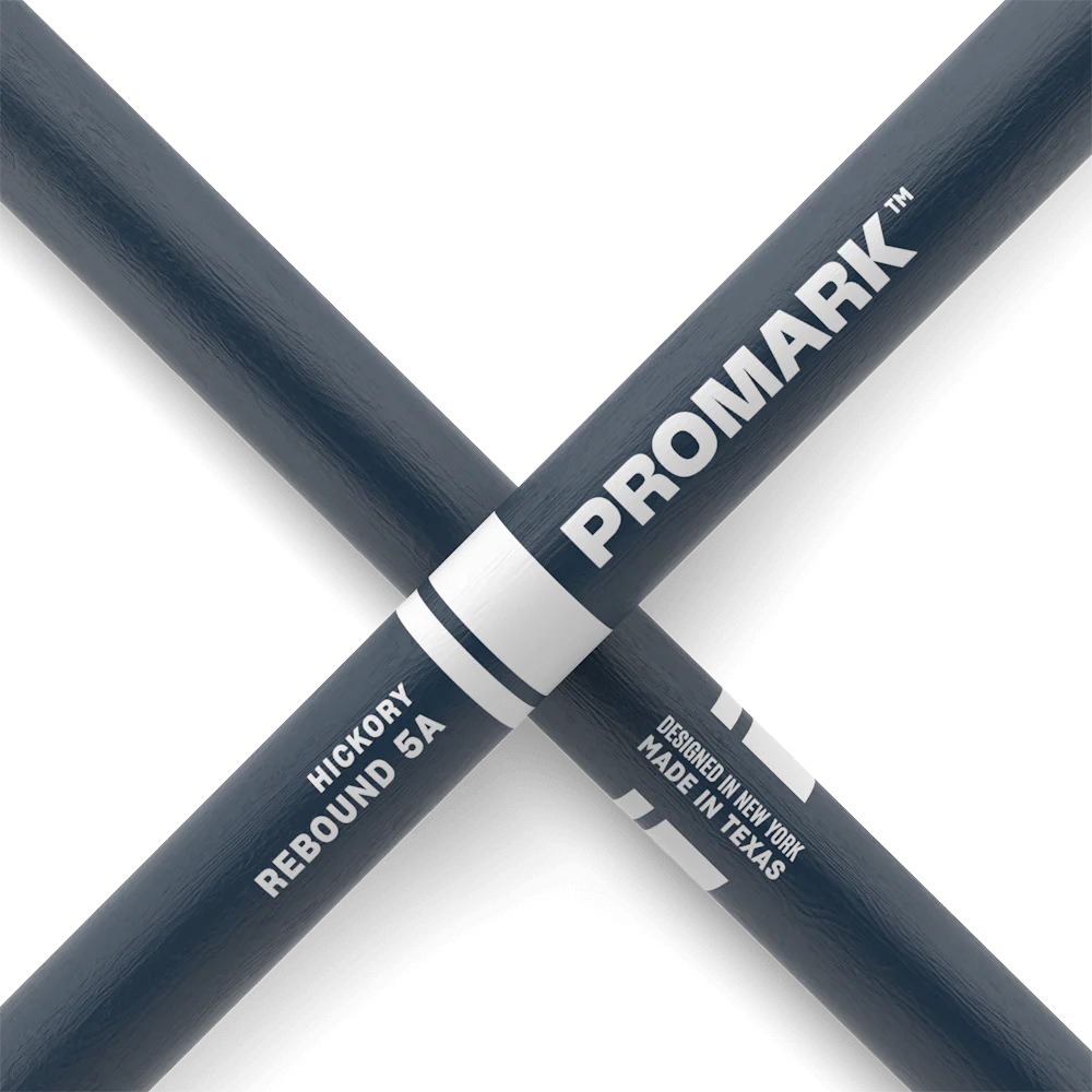 Promark Rebound 5A Painted Hickory Wood Tip Drumsticks in Blue - Image 8