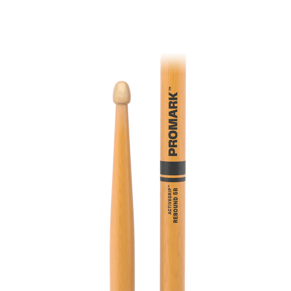 Promark Rebound 5B ActiveGrip Drumsticks - Hickory Acorn Tip Clear - Image 2