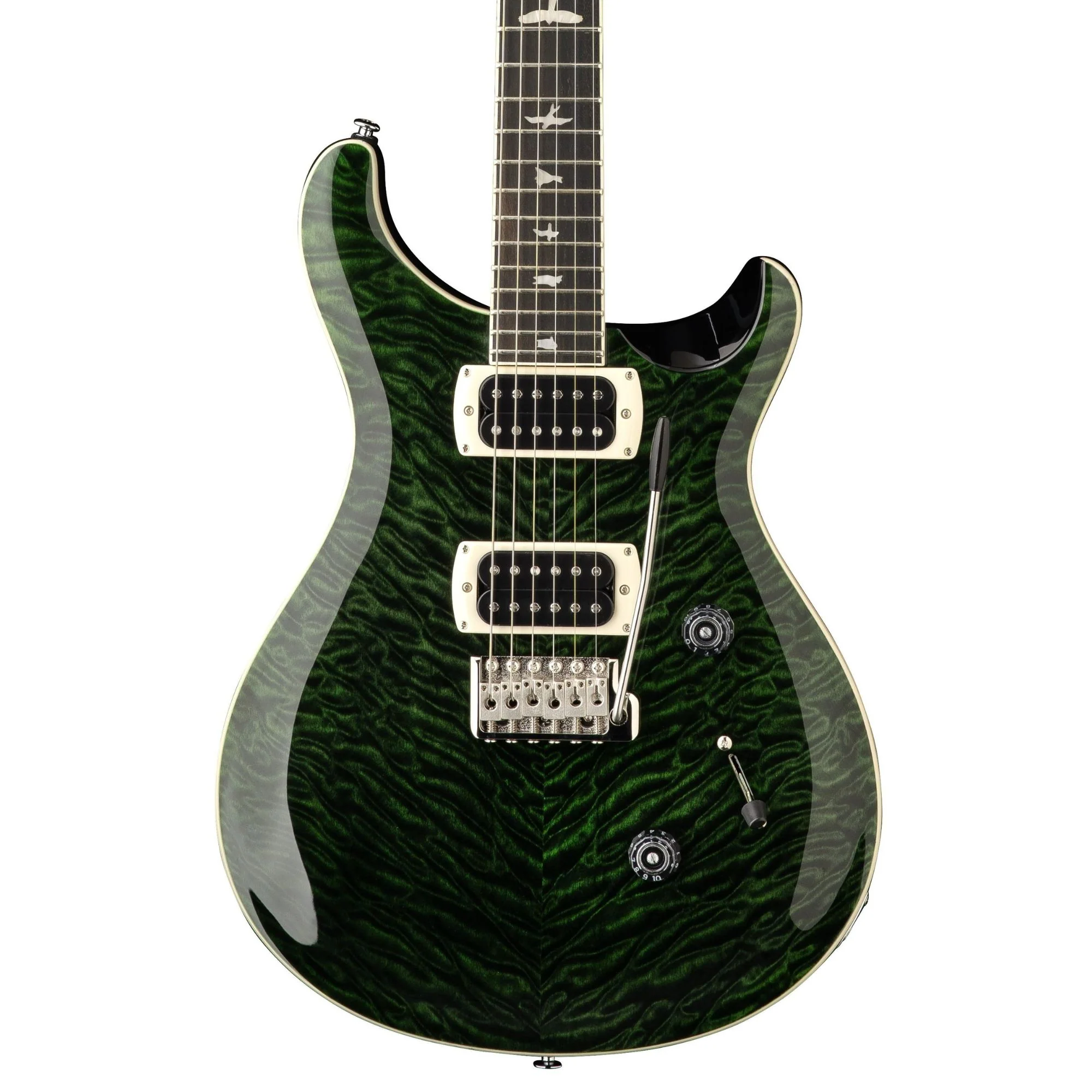 PRS SE Custom 24 Quilt Electric Guitar - Teal Black - Image 3