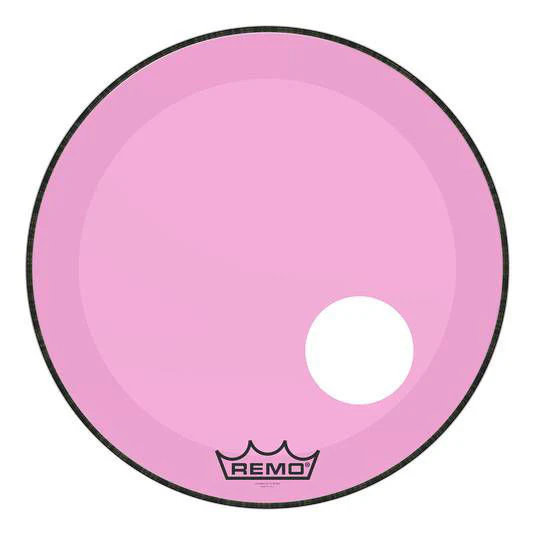 Remo Colortone Powerstroke 3 22in Bass Drumhead with Porthole in Pink - Image 2