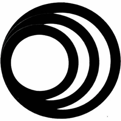 Remo DynamO. Bass drum head hole-cutting template. Pack of 3. 1 each 5,7,9