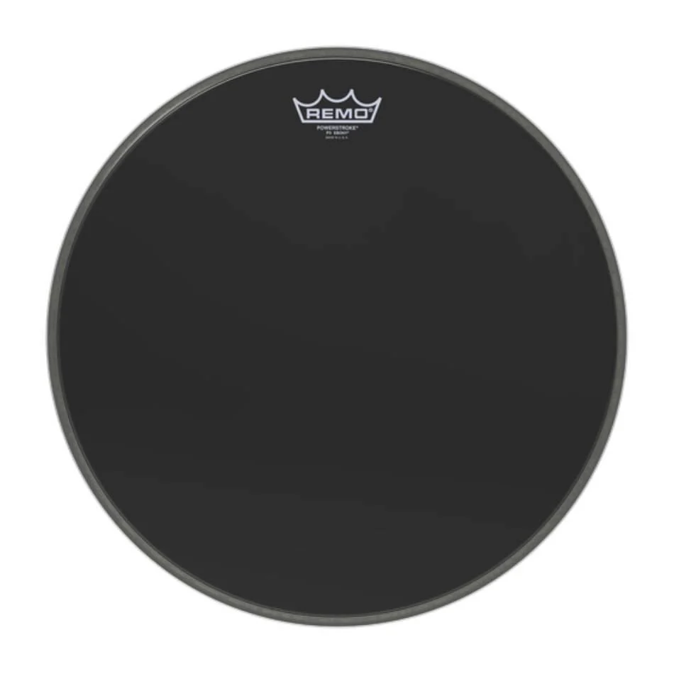 Remo P3-1016-ES Powerstroke 3 Ebony 16 Inch Bass Drumhead - 5inch Black Dynamo