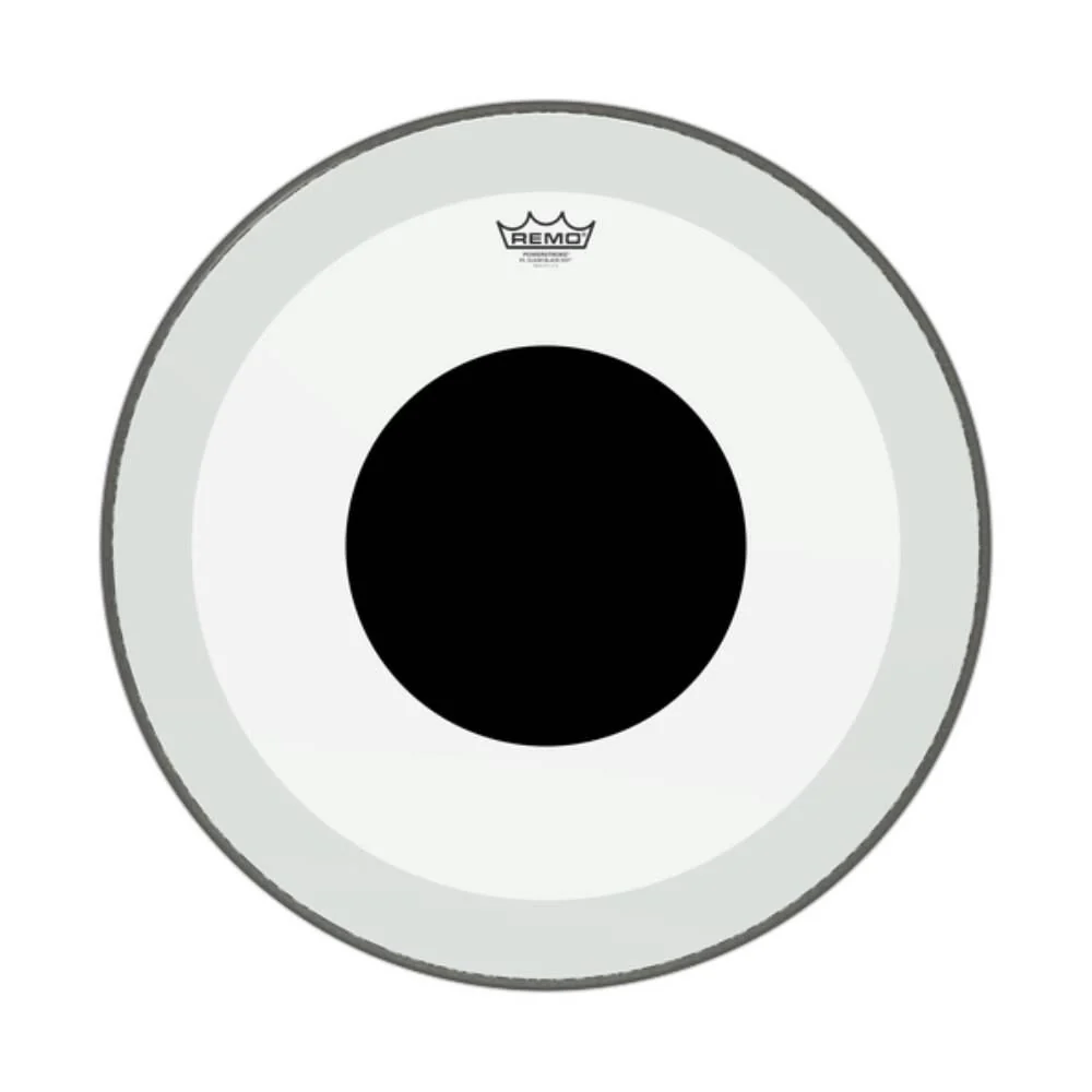 Remo P3-1318-10 Powerstroke 3 Clear 18 Inch Bass Drumhead No Stripe - Top Black Dot - Image 2