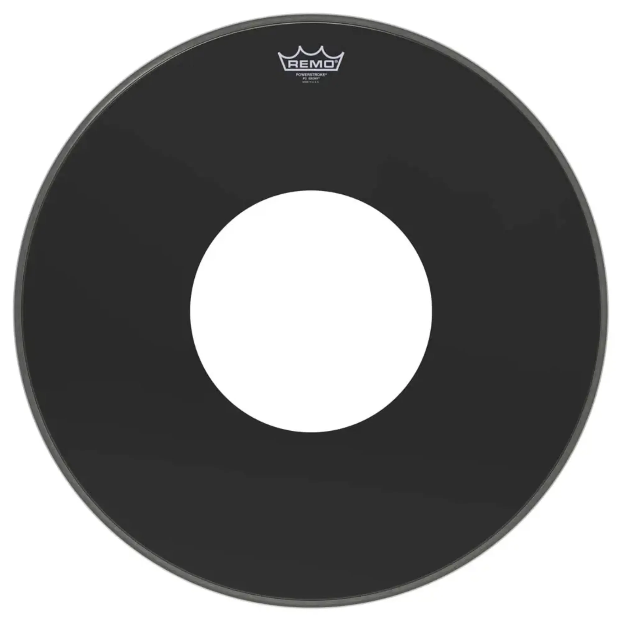 Remo Powerstroke 3 Ebony 24 Bass Drum Head w/10 Centre Hole - Image 3