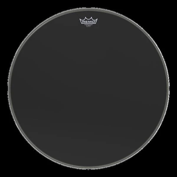 Remo Powerstroke 3 Ebony 24 Inch Bass Drumhead with Black Dynamo Installed - Image 2