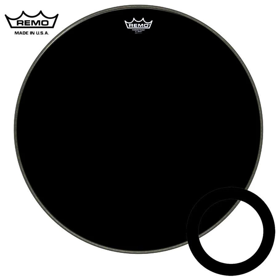 Remo Powerstroke 3 Ebony 26 Inch Bass Drumhead with Black Dynamo - Image 2