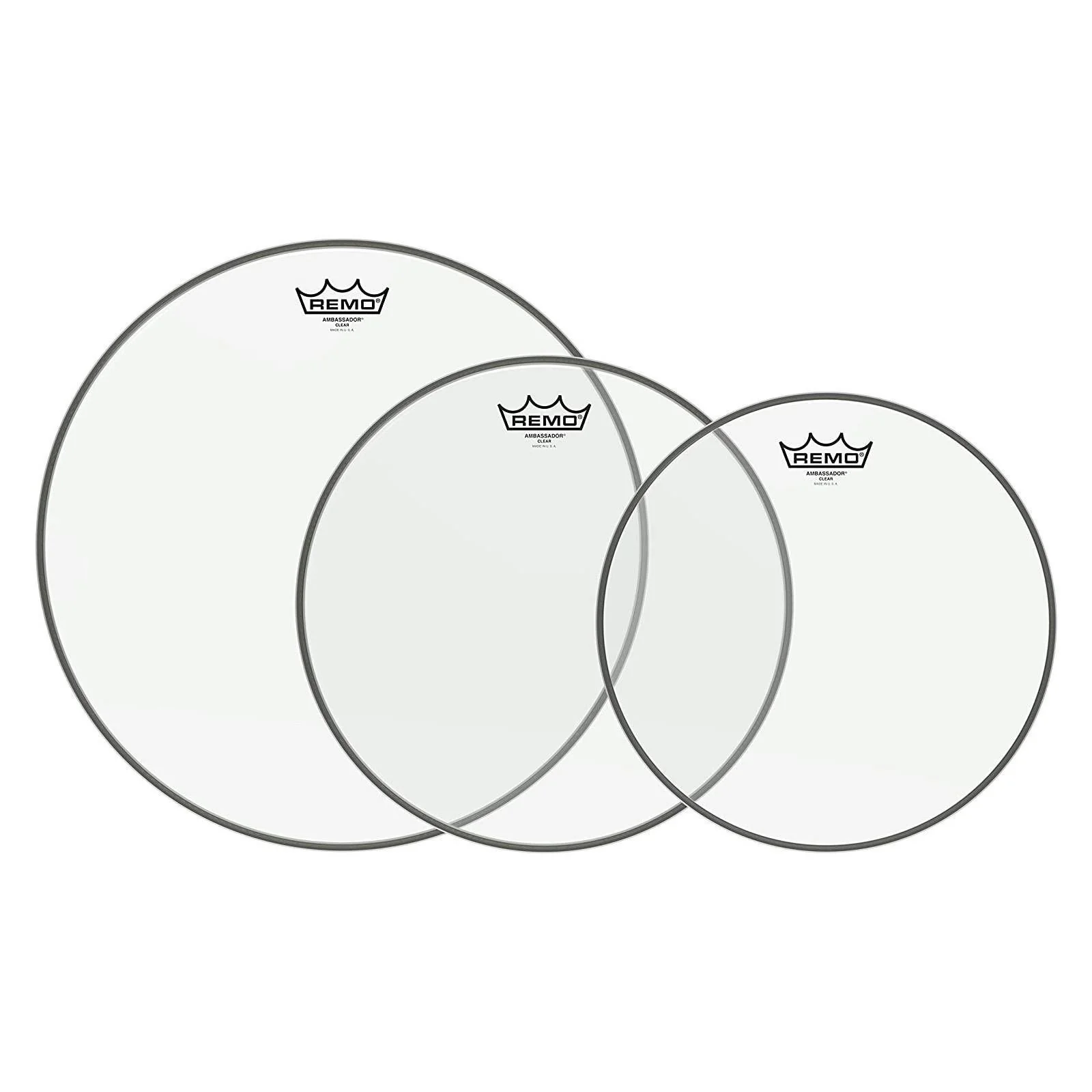 Remo Pro Pack Amassador Clear Fusion (10 12 14 & Free 14 Hazy Snare Side) - Image 2