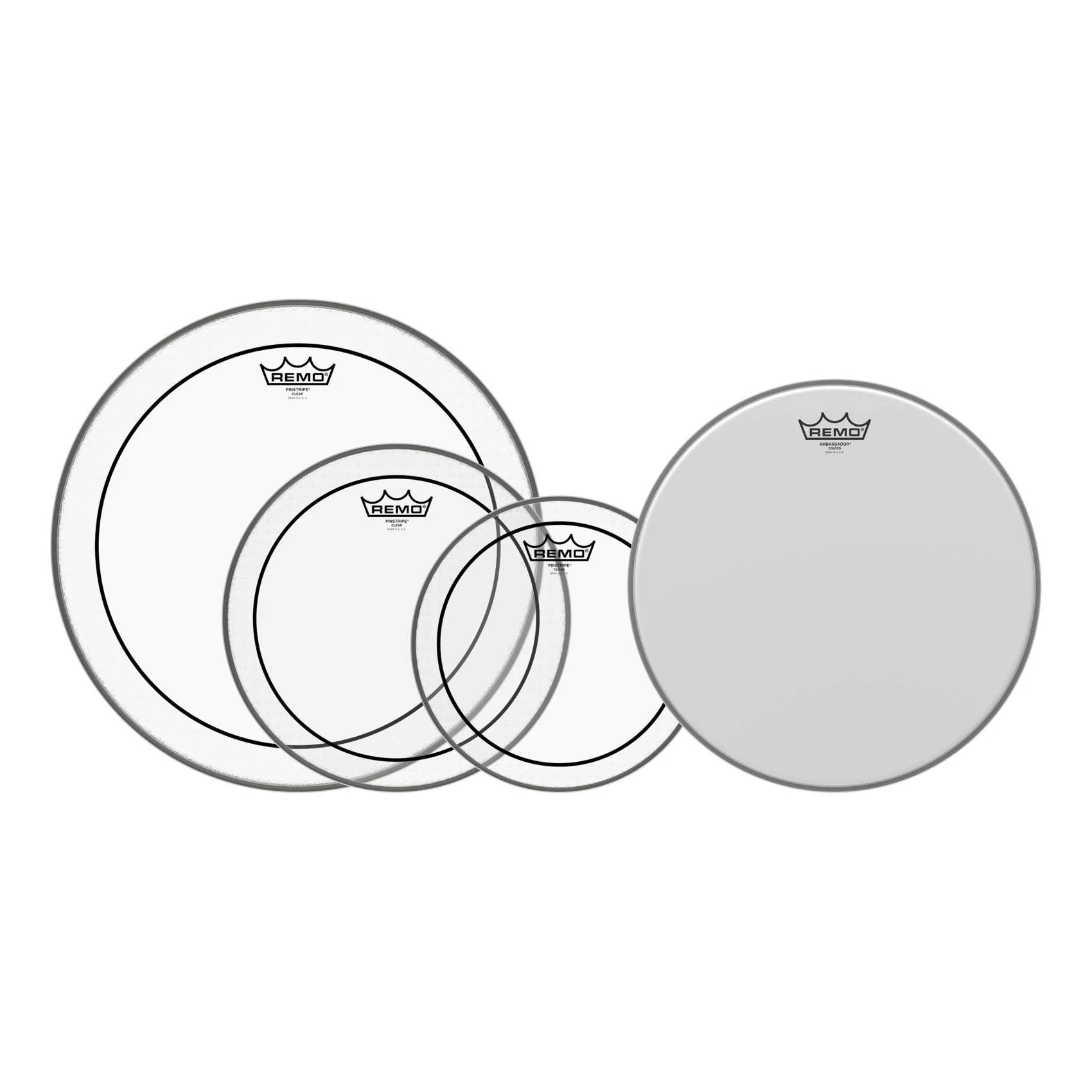 Remo Pro Pack Pinstripe Clear Fusion Plus (10 12 16 & Free 14 Ambassador) - Image 2