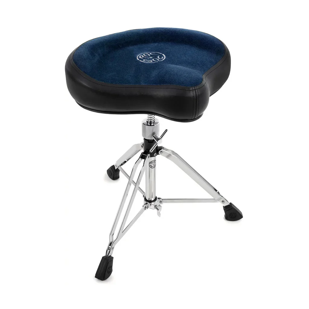 Roc-N-Soc Manual Short Spindle Original Top Drum Throne - Blue