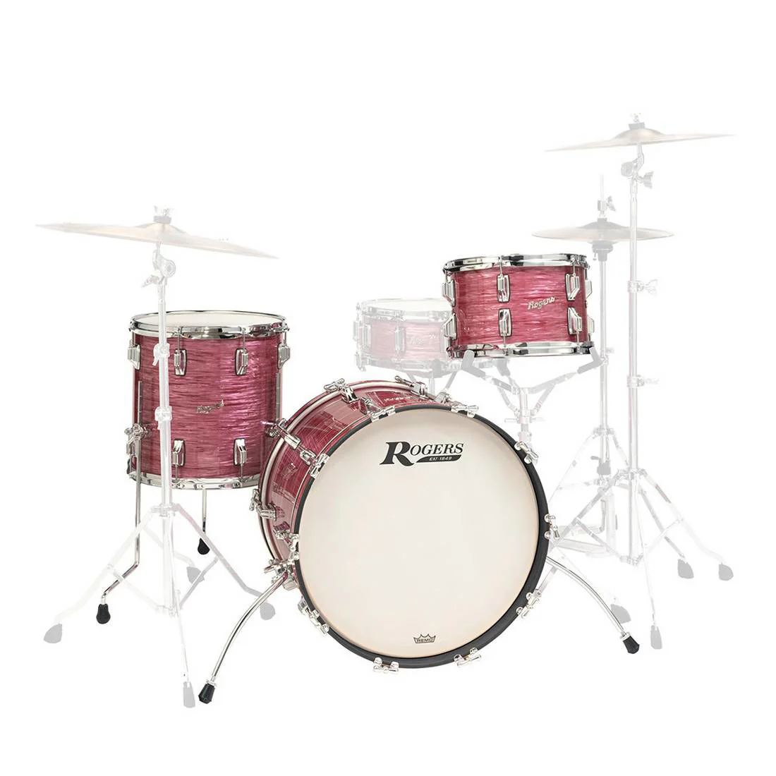 Rogers CV-0320ALN Covington Series 3-Piece Shell Pack Drum Kit in Red Ripple - Image 2