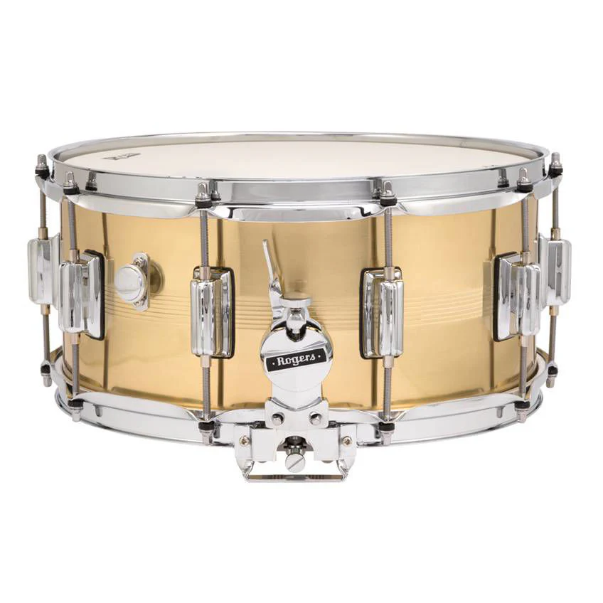 Rogers Dyna-Sonic B7 Brass Series 14x6.5 Inch Snare Drum - Natural Brass Finish - Image 2