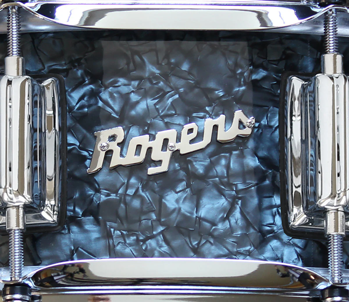 Rogers Dyna-Sonic Beavertail Series 14x5 Inch Snare Drum - Black Diamond Pearl - Image 6