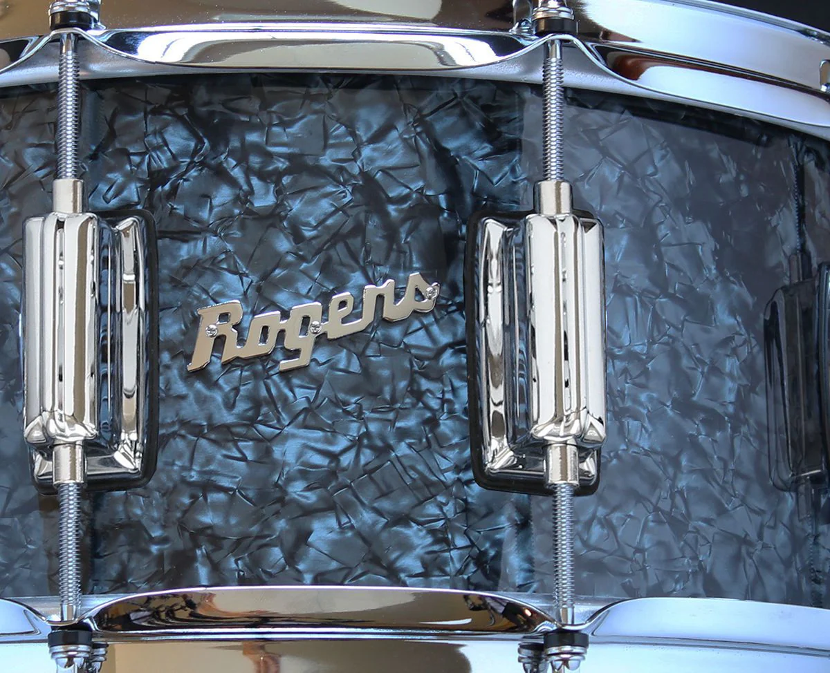 Rogers Dyna-Sonic Beavertail Series 14x6.5 Inch Snare Drum - Black Diamond Pearl - Image 3