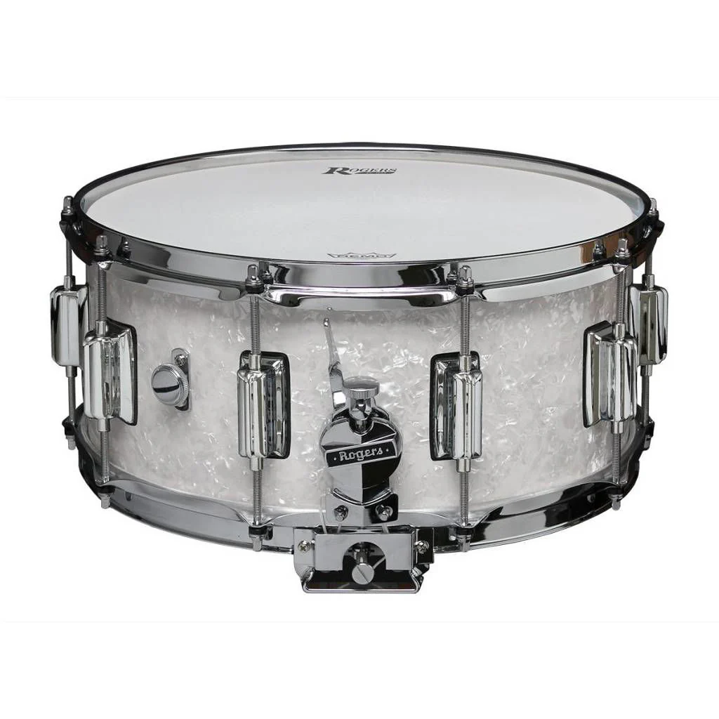 Rogers Dyna-Sonic Beavertail Series 14x6.5 Inch Snare Drum - White Marine Pearl - Image 5