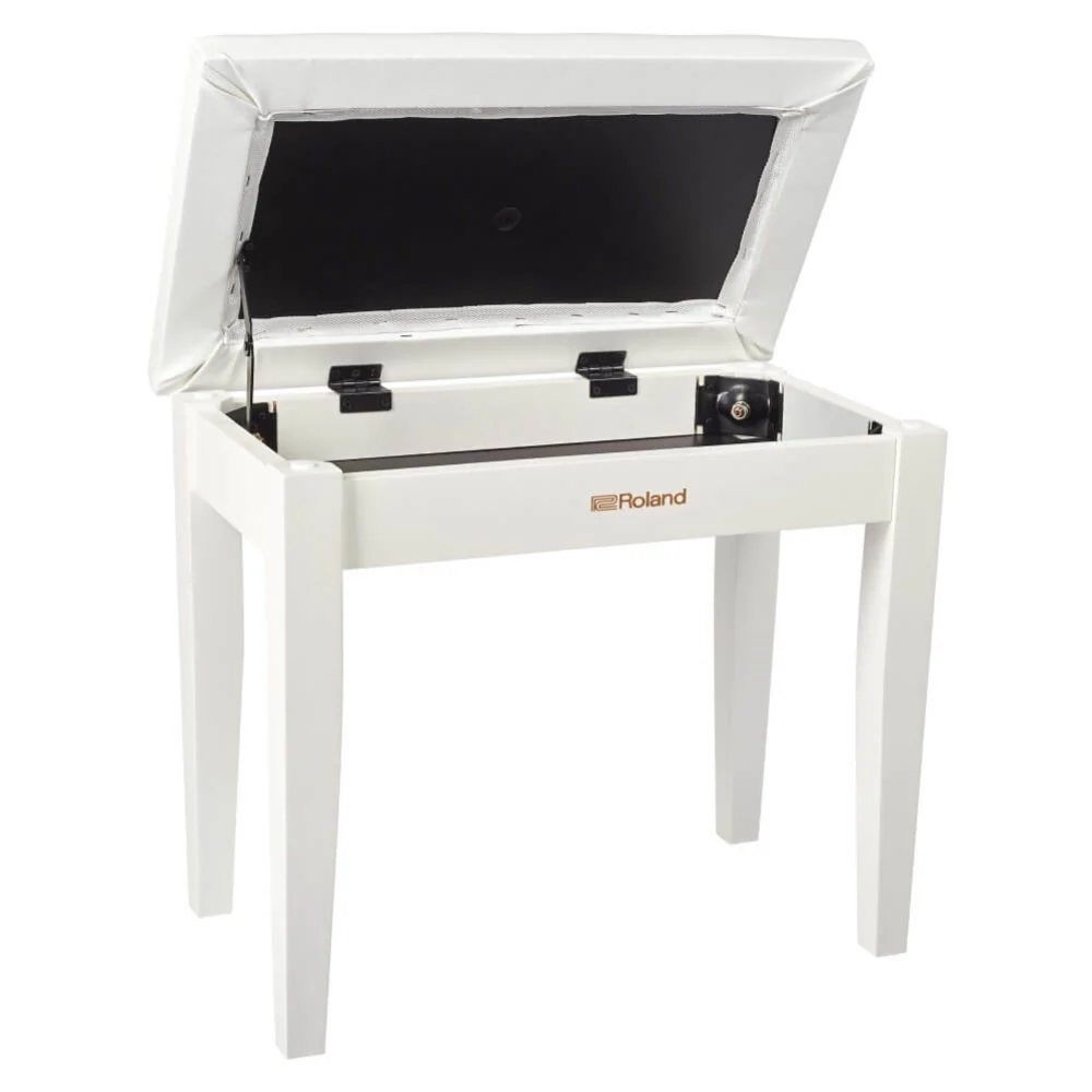 Roland RPB-100 Piano Bench with Storage Compartment - Satin White - Image 4