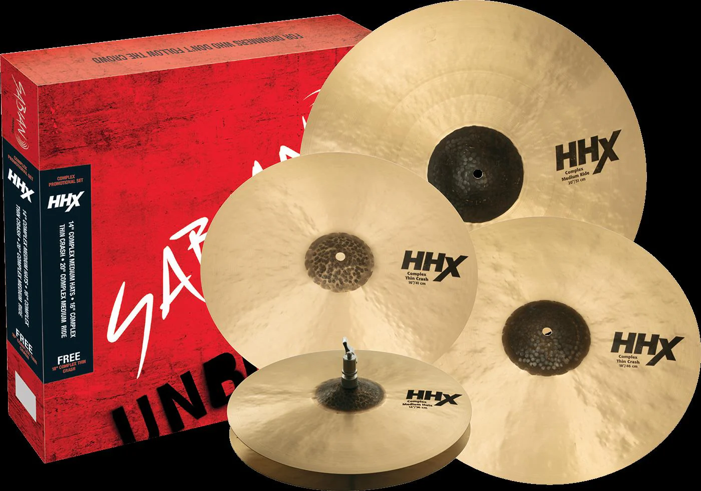 Sabian HHX Complex Promotional Cymbal Set 14/16/18/20 - Image 6