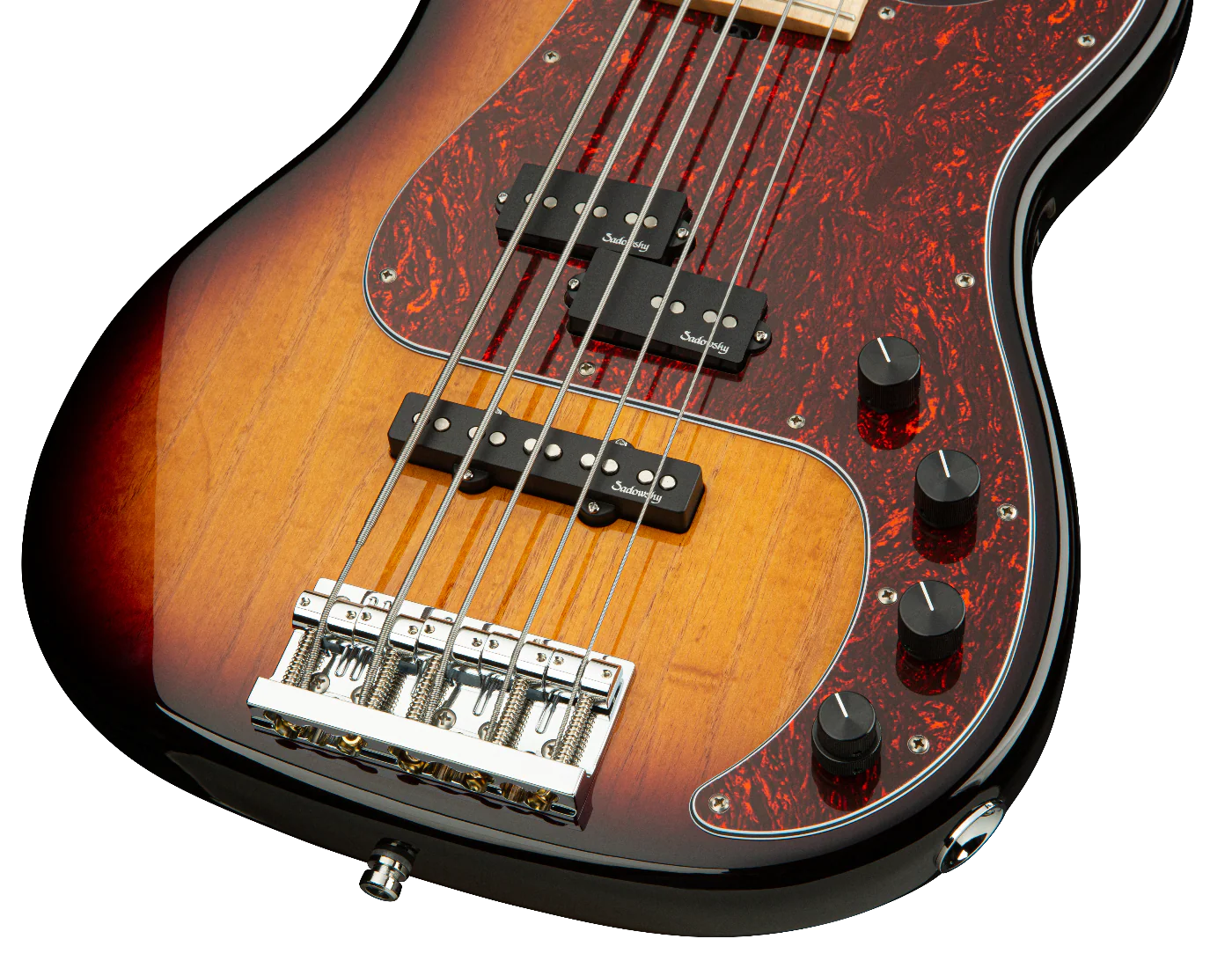 Sadowsky Metro Line 21 Fret Hybrid P/J Ash 5-String Bass Vintage Sunburst High Polish Ash - Image 4